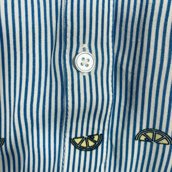 button-down  short sleeve shirt  blouse  with lemon print size small  by Tribal - Picture 16 of 16